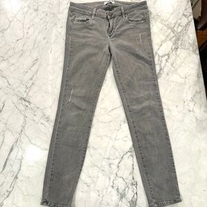 Paige Denim Peg Skinny Grey Denim Jeans Semi Distressed Size 29